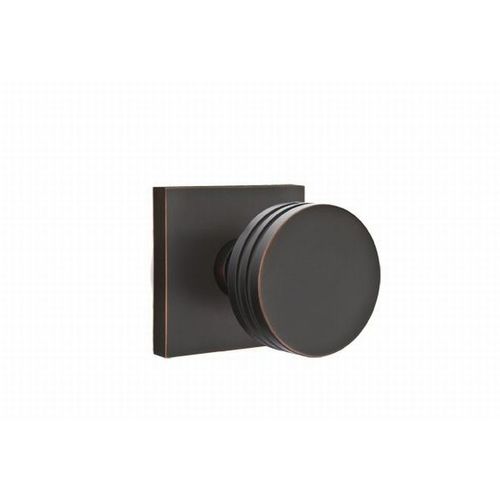 Bern Knob Dummy Pair With Square Rose Oil Rubbed Bronze Finish