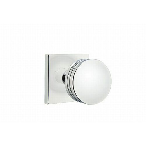 Bern Knob Passage with Square Rose Bright Chrome Finish