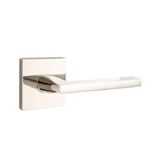 Helios Lever Left Hand Passage with Square Rose Bright Nickel Finish