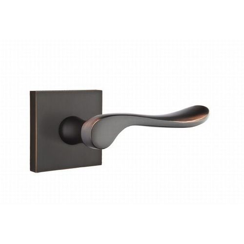 Luzern Lever Left Hand Passage with Square Rose Oil Rubbed Bronze Finish