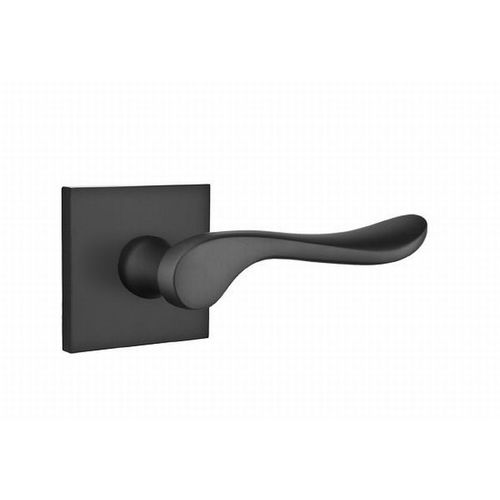 Luzern Lever Right Hand Passage with Square Rose Flat Black Finish