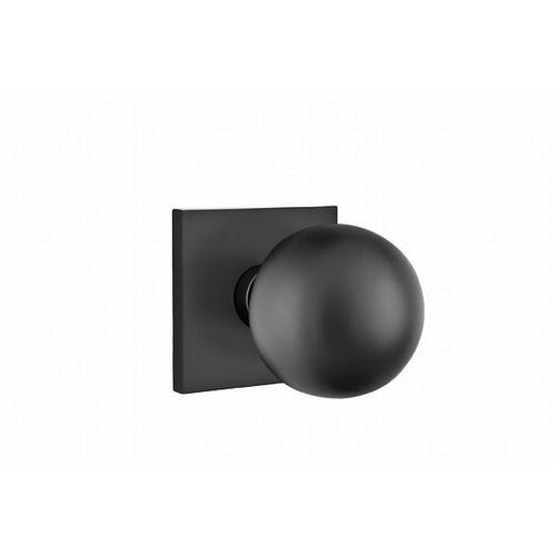 Orb Knob Passage with Square Rose Flat Black Finish