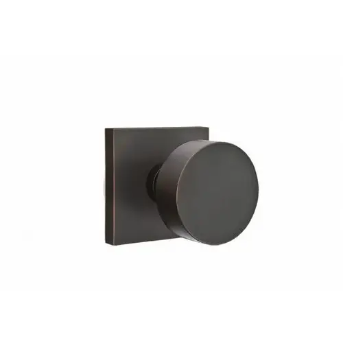 Round Knob Dummy Pair With Square Rose Oil Rubbed Bronze Finish