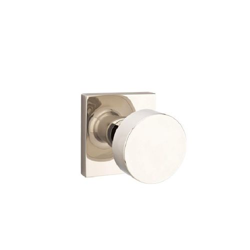 Round Knob Dummy Pair With Square Rose Bright Nickel Finish