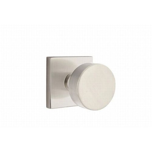 Round Knob Dummy Pair With Square Rose Satin Nickel Finish