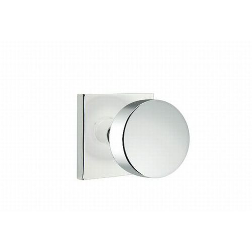 Round Knob Passage with Square Rose Bright Chrome Finish