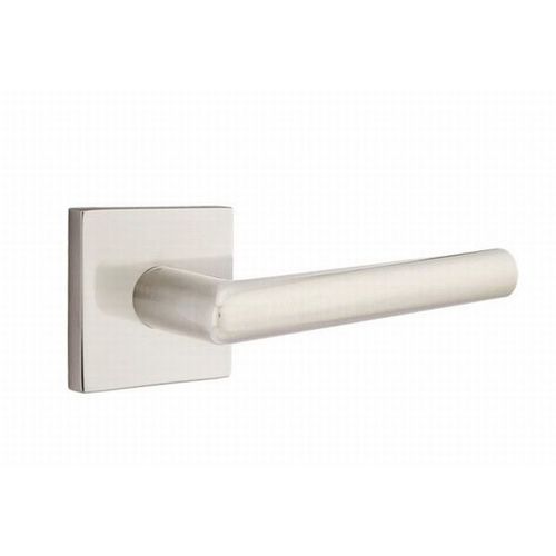 Stuttgart Lever Left Hand Passage with Square Rose Satin Nickel Finish