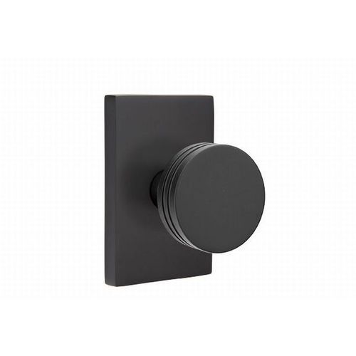 Bern Knob Dummy Pair With Modern Rectangular Rose Flat Black Finish