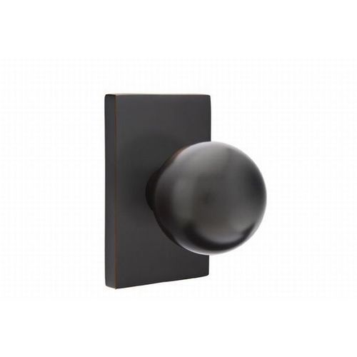 Orb Knob Privacy With Modern Rectangular Rose Oil Rubbed Bronze Finish