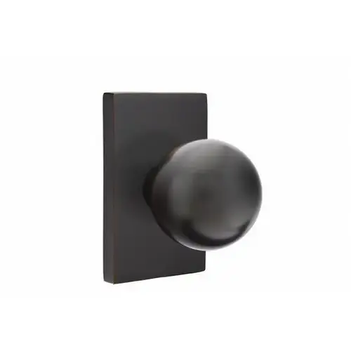 Orb Knob Dummy Pair With Modern Rectangular Rose Oil Rubbed Bronze Finish