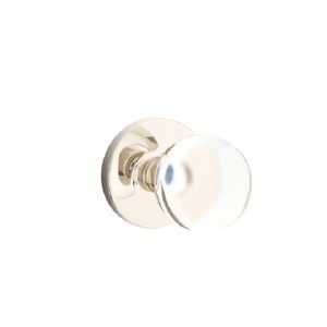 Emtek 5209BLUS14 Bristol Crystal Knob Privacy with Disk Rose Bright Nickel  Finish