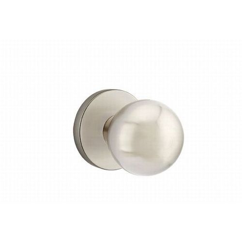 Orb Knob Dummy Pair With Disk Rose Satin Nickel Finish