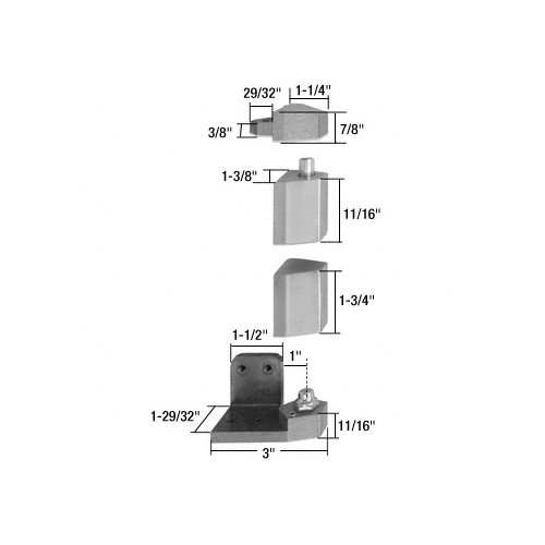 Jackson 3184426 Aluminum Right Hand 34 Offset Pivot Hinge Set Recessed 18 1619