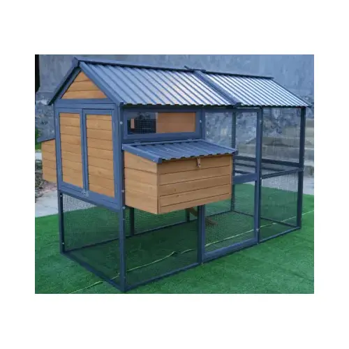 Walk-In Chicken Coop Hen House, Metal Frame, 88 x 68 x 66 In.