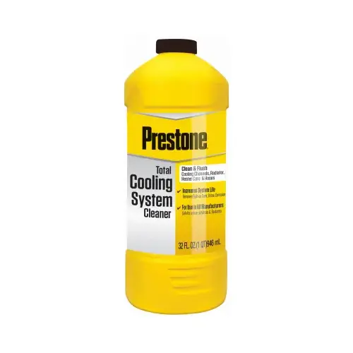 PRESTONE AS105R AS-105Y Radiator Flush and Cleaner, 32 oz Bottle, Liquid, Sweet Clear