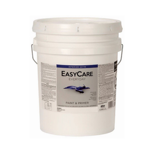 Interior Latex Paint, Satin, Pastel Base, 5 Gallon