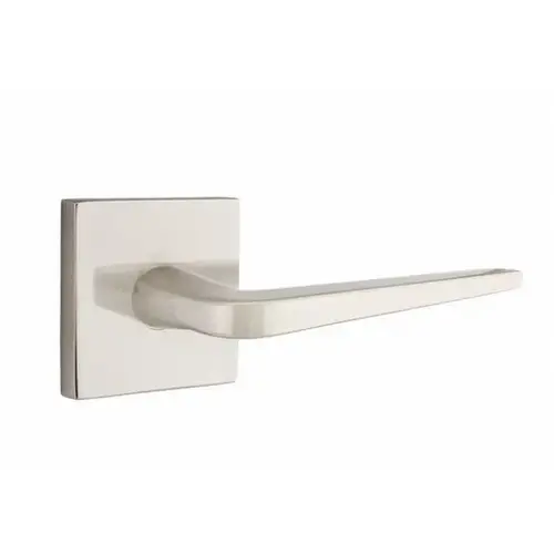 Athena Lever Left Hand Passage with Square Rose Satin Nickel Finish