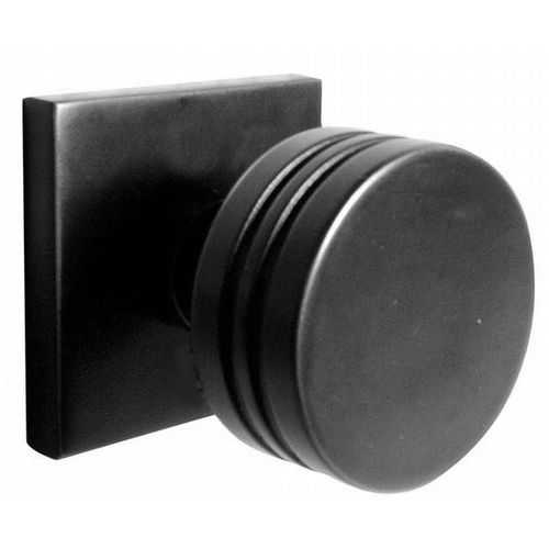 Bern Knob Passage with Square Rose Flat Black Finish