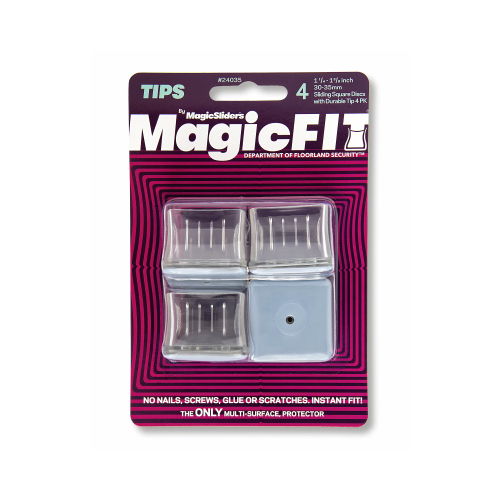 MAGIC SLIDERS L P 24035 1.25" SQ Leg Tip  pack of 4