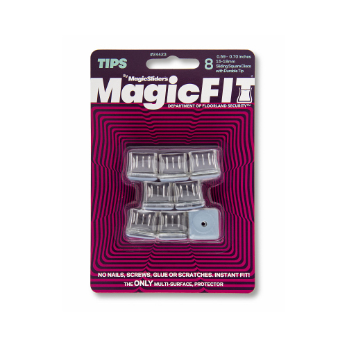 MAGIC SLIDERS L P 24423 59"-.70" SQR Tip  pack of 8