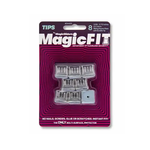 Magic Fit .59 In. - .70 In. Square Slider (8-Pack) Gray