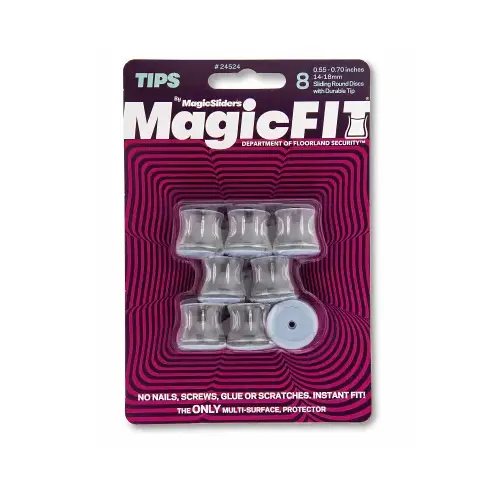 Magic Fit .55 In. - .70 In. Round Slider (8-Pack) Gray