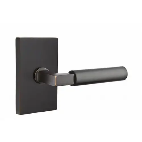 Hercules Lever Left Hand Passage with Modern Rectangular Rose Oil Rubbed Bronze Finish