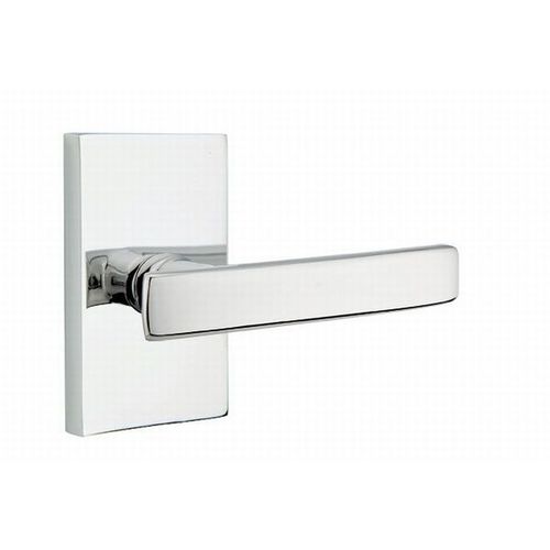 Geneva Lever Left Hand Passage with Modern Rectangular Rose Bright Chrome Finish