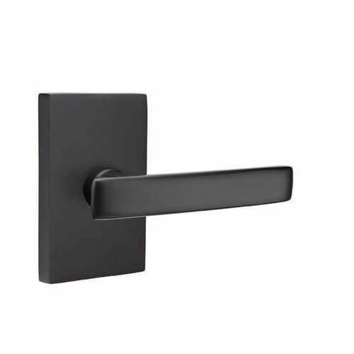 Geneva Lever Left Hand Passage with Modern Rectangular Rose Flat Black Finish