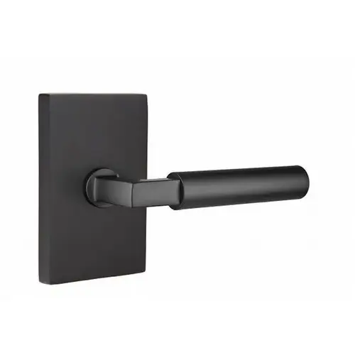 Hercules Lever Right Hand Passage with Modern Rectangular Rose Flat Black Finish