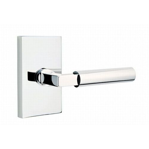 Hercules Lever Right Hand Passage with Modern Rectangular Rose Bright Chrome Finish