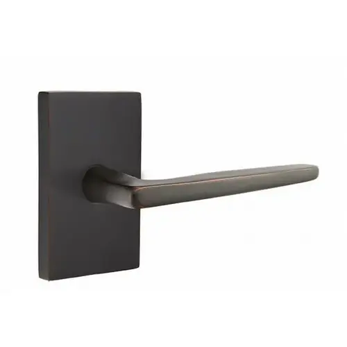 Hermes Lever Right Hand Passage with Modern Rectangular Rose Oil Rubbed Bronze Finish