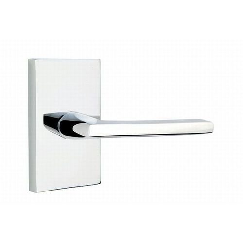 Helios Lever Right Hand Passage with Modern Rectangular Rose Bright Chrome Finish