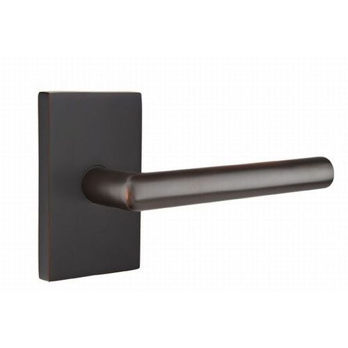 Stuttgart Lever Left Hand Passage with Modern Rectangular Rose Oil Rubbed Bronze Finish