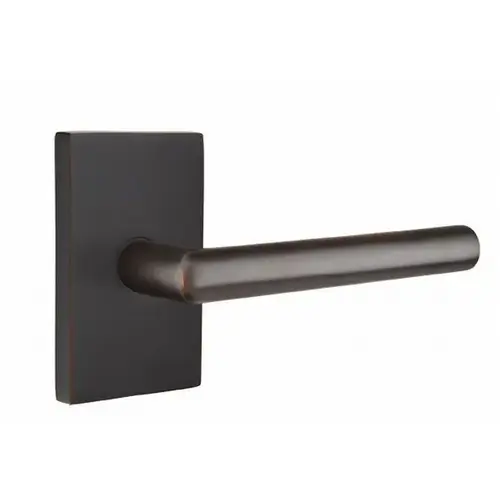 Stuttgart Lever Left Hand Privacy With Modern Rectangular Rose Oil Rubbed Bronze Finish