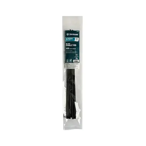 IRONCUBE WORKS NL-5X350-8B Self-Locking Cable Ties, Black, 14 In - pack of 8