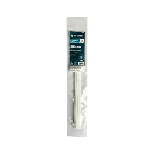 IRONCUBE WORKS NL-5X350-8W Self-Locking Cable Ties, White, 14 In - pack of 8