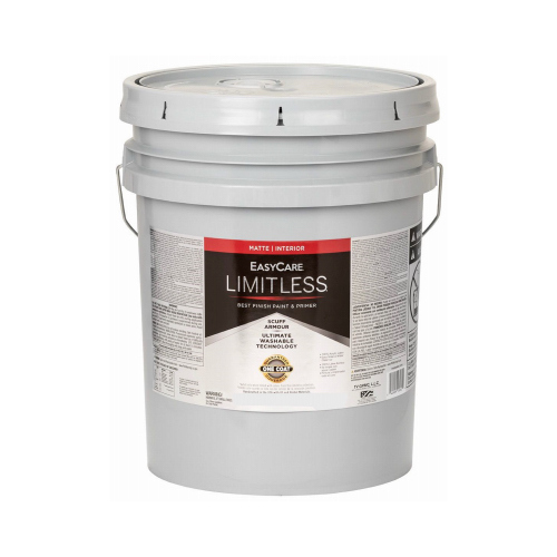 Limitless Interior Paint & Primer, Medium Base Matte Acrylic Latex, 5 Gallons