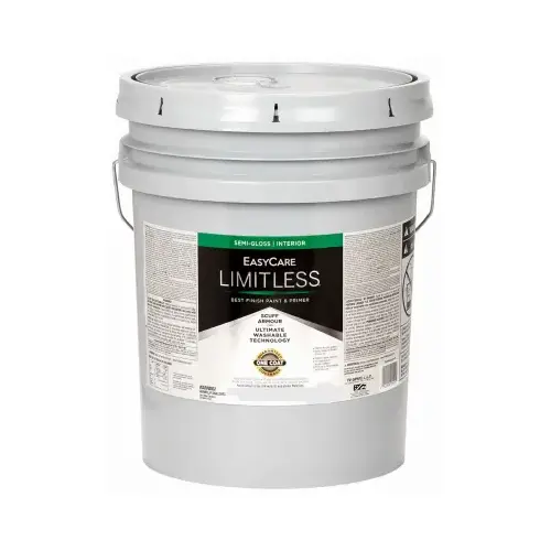 Limitless Interior Paint & Primer, Neutral Base Semi-Gloss Acrylic Latex, 5 Gallons