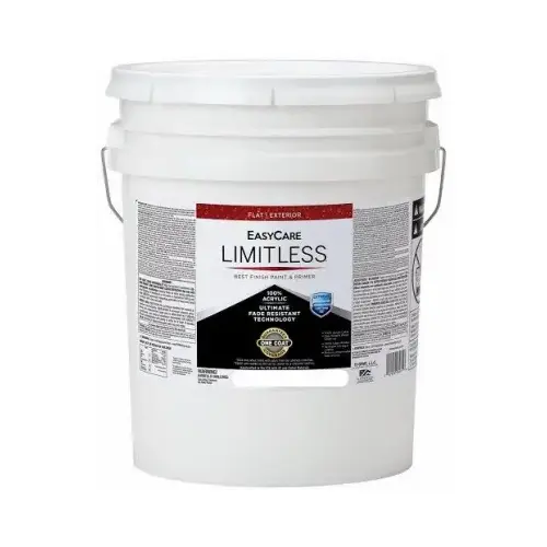 Limitless WeatherAll Exterior House Paint & Primer, White Flat Acrylic Latex, 5 Gallons