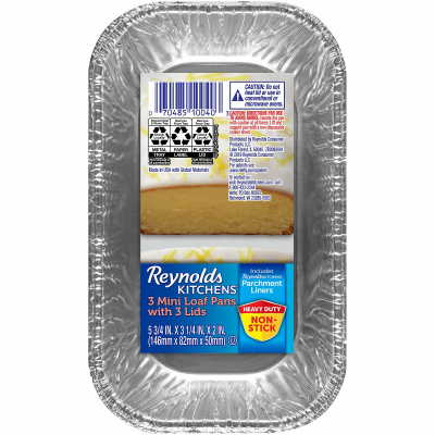 EZ FOIL/REYNOLDS Z1R408 Mini Loaf Pans with Lids  pack of 3