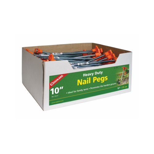 Coghlan's 8311 Tent Nail Pegs, Steel, 10 In.