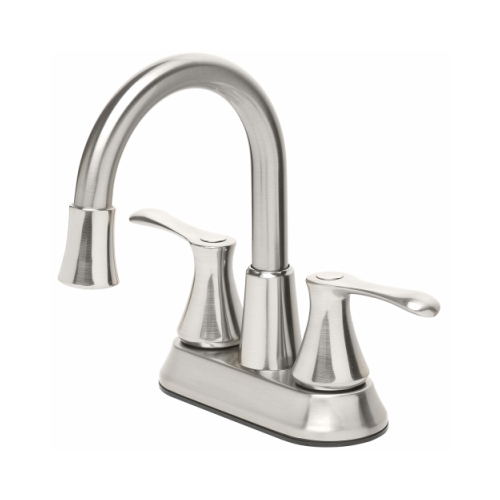 Two-Handle Bathroom Faucet, LED Light, Pop-Up Drain, Brushed Nickel