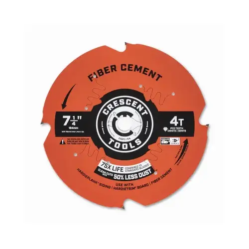 Fiber Cement Circular Saw Blade, 4-Tooth, 7-1/4 In.