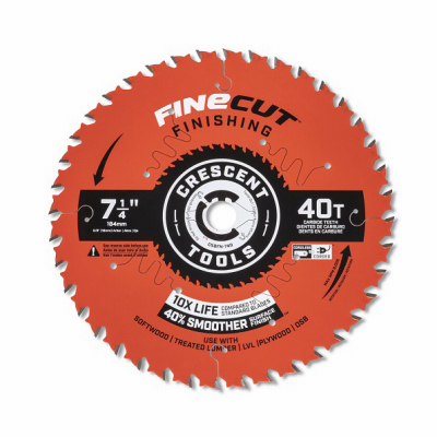 Apex Tool Group CSBFN-740 FineCut Circular Saw Blade, Finishing, 40-Tooth, 7-1/4 In.