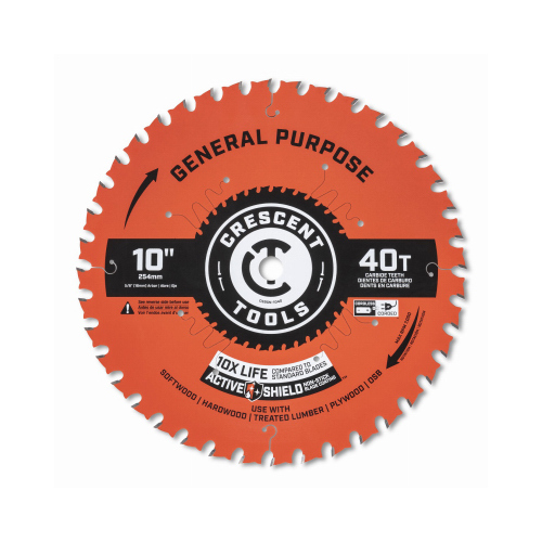 General Purpose Circular Saw Blade, 40-Tooth, 10 In.