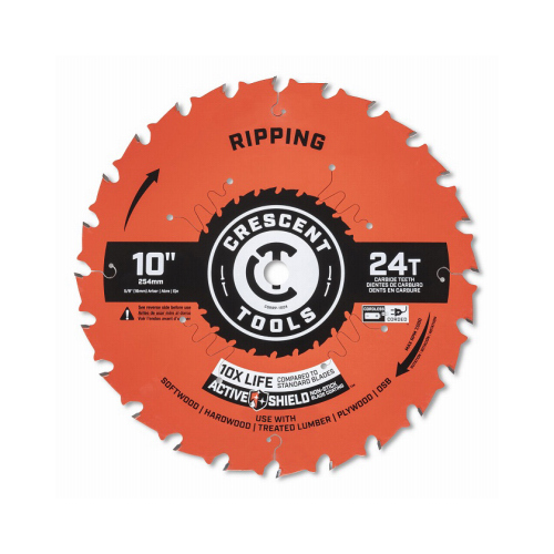 Ripping Circular Saw Blade, 24-Tooth, 10 In.