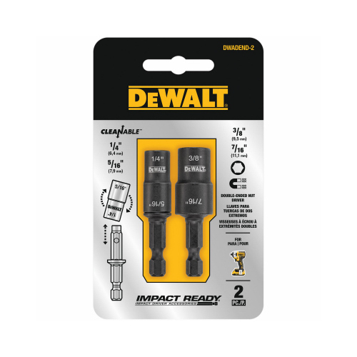 DEWALT ACCESSORIES DWADEND-2 2-Pc. Double-Ended SAE Nut Driver Set, Impact Ready