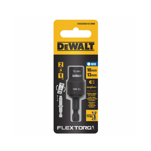 DEWALT ACCESSORIES DWADEND1013MM FlexTorq Double-Ended Nut Driver, Impact Ready, 10 & 13mm