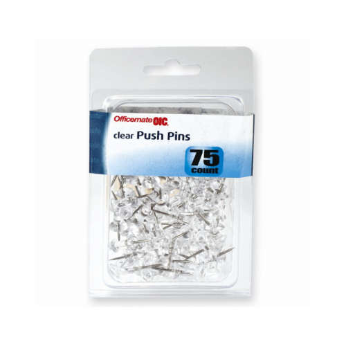 Push Pins, Clear  pack of 75